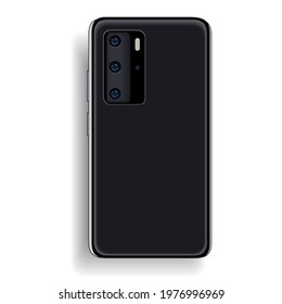 Realistic Smart Phone in Silver Merallic Design. Vector Illustration