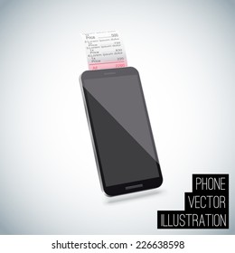 Realistic smart phone vector with chek 