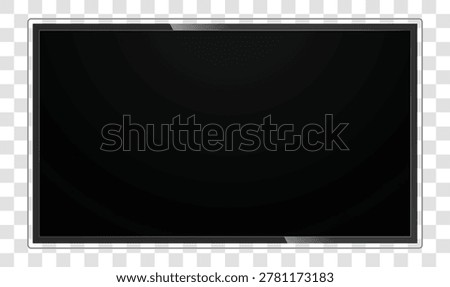 Realistic Smart TV 4k OLED Display Mockup Isolated on Transparent Background. Slim LED Vector Television Monitor Screen Template