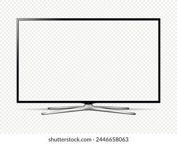 Tv inteligente realista con pantalla transparente aislada sobre fondo transparente