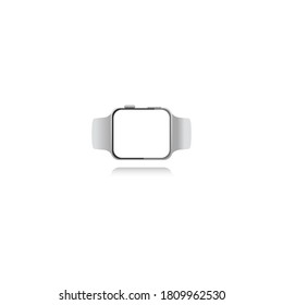 Realistic smart watch gray on white background with shadow. Vector EPS10.