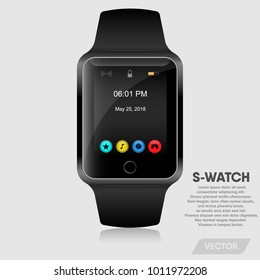 Realistic smart watch modern design., Vector, Illustration.