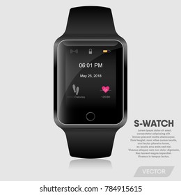 Realistic smart watch modern design., Vector, Illustration.