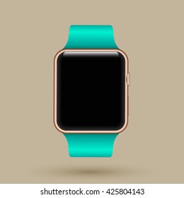 Realistic Smart Watch on warm color background