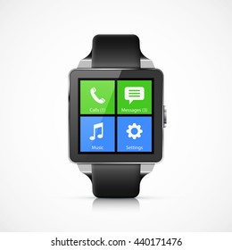 Realistic smart watch on white background eps10 vector illustration