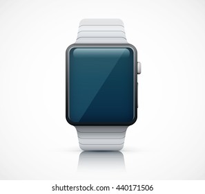 Realistic smart watch on white background eps10 vector illustration