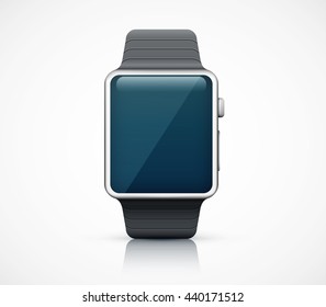 Realistic smart watch on white background eps10 vector illustration