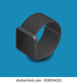 Realistic smart watche. Element design of digital devices. 3D isometric style, vector illustration.