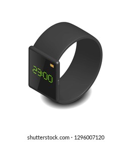 Realistic smart watche. Element design of digital devices. 3D isometric style, vector illustration.