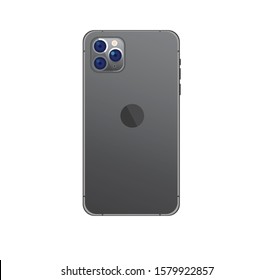 realistic smartphone with 3 camera in back side illustration vector