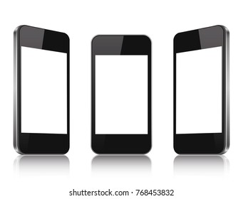 Realistic smartphone. 3D. white background