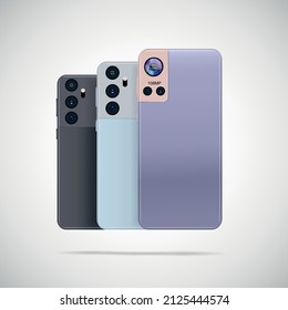 Realistic smartphone with back illustration. vector illustration.