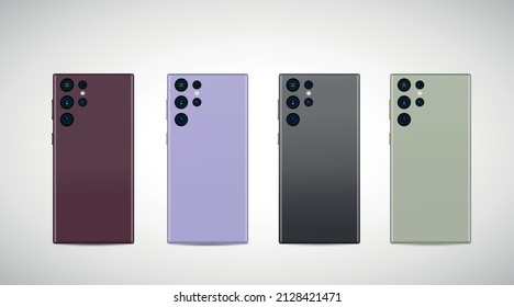 Realistic smartphone with back illustration. vector illustration.