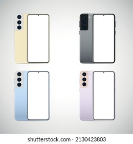 Realistic smartphone with back illustration. vector.