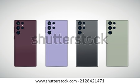 Realistic smartphone with back illustration. vector illustration.