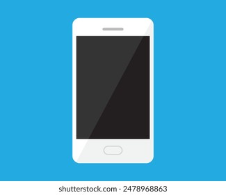 Realistic smartphone with black display vector. Smartphone, device, smart, screen, phone, isolated, mobile, cellphone. Can use for banner, web design, poster. 