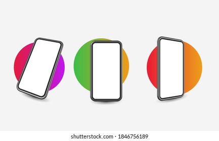 Realistic smartphone with blank display. Vector design illustration