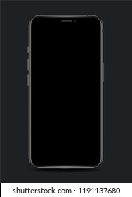 Realistic smartphone with blank screen