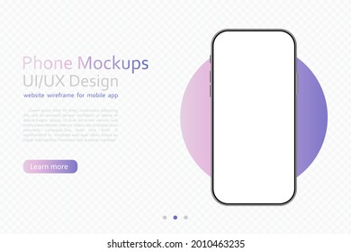 Realistische Smartphone-Blankobildschirm, Telefon-Mock-up. Vorlage für Infografiken oder Präsentationen Benutzeroberfläche Design-Schnittstelle.Vector