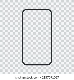 realistic smartphone blank screen, phone mockup isolated on transparent background. Template for infographics or presentation UI design interface.