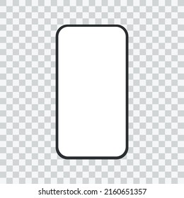 realistic smartphone blank screen, phone mockup isolated on transparent background. Template for infographics or presentation UI design interface.