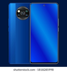 diseño realista de color azul para smartphone