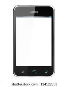 Realistic Smartphone -  cellphone in iphon style, vector layered and with a separate layer to easily add your own screen image