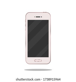 Realistic smartphone color rose gold on a white background. Vector illustration.
