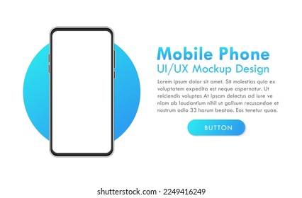 Realistic Smartphone Device Colorful Blank Display Vector Mockup Template