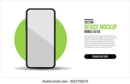 Realistisches Smartphone-Gerät verspotten. Handy-Rahmen mit leerer Anzeige isolierter Vorlage. Black-Vektor-Mobiltelefon-Konzept