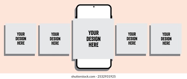 Maqueta realista de dispositivos de teléfono inteligente. Vector eps10