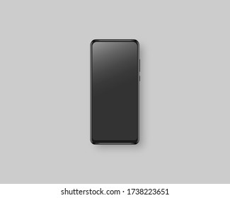 Realistic smartphone display mockup. Modern smartphone with blank screen. Realistic vector illustration.