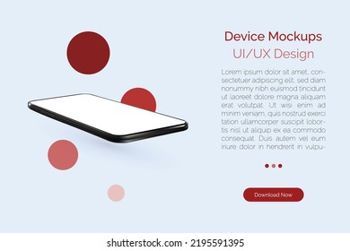 Realistisches Smartphone mit leerem Bildschirm, das im Kreis aufgetaucht ist. Handy-Vorlage für Infografiken oder Präsentationen Benutzeroberfläche Design-Schnittstelle.