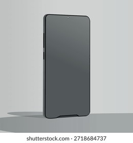 Maqueta realista de la vista frontal del smartphone aislada en el fondo mínimo