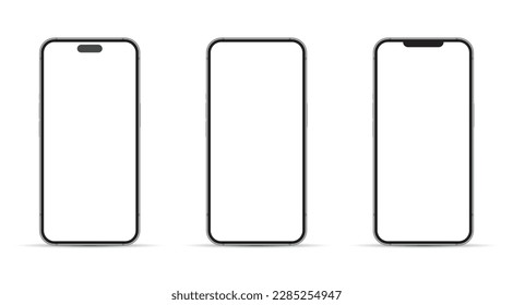 Realistisches Smartphone-Interface, hohe Qualität des Mobiltelefons, leere Bildschirmvektoraufnahme