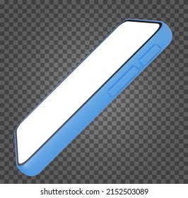 Realistic smartphone isolated on transparent background. Modern minimal design element. 3d vector illustration. Technology device template.