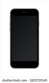 Smartphone realista aislado en fondo blanco. Ilustración vectorial. 