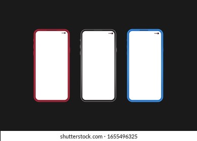 Realistische Smartphone-Mockup-Design-Set. 