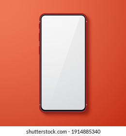 Realistic smartphone mock up set. Mobile phone display. 3D template illustration. Vector illustration.