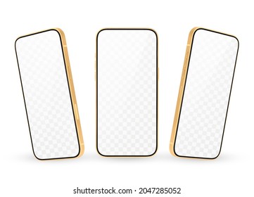 Un juego de simulación de smartphone realista. Pantalla de teléfono móvil. Ilustración de plantilla 3D. Ilustración vectorial.