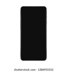 Realistic smartphone mockup with black screen isolated on white background. For any user interface test or presentation vector illustration.