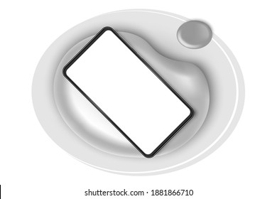 Realistic smartphone mockup with blank screen, Mobile phone for web, inforgraphics or presentation
