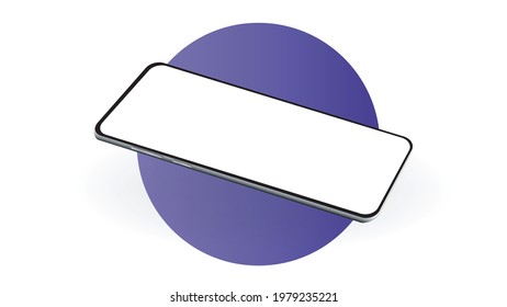 Realistic smartphone mockup. Blank screen with copy space on display of cellphone. Vector illustration mobile phone.