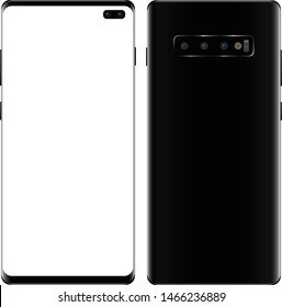 Realistic smartphone mockup. Cellphone frame with blank display isolated templates. Vector mobile device concept
