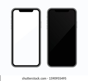 Realistic smartphone mockup. Cellphone frame with blank display. Vector mobile device concept