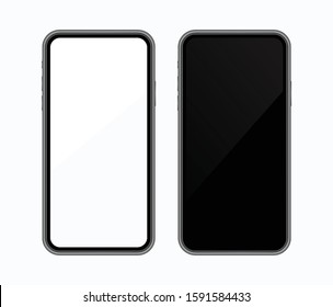 Realistic smartphone mockup. Cellphone frame with blank display. Vector mobile device concept