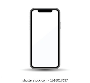 Realistic smartphone mockup. Cellphone frame with blank display. Vector mobile device concept