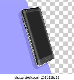 Realistic smartphone mockup. Cellphone frame with blank display. Vector mobile device concept