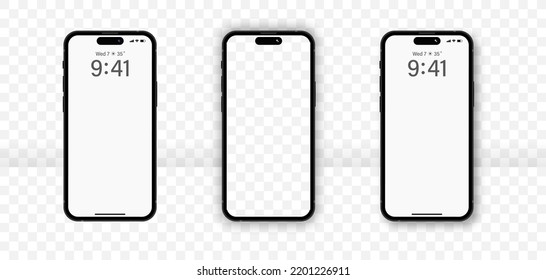 Broma de smartphones realista. Plantilla de dispositivo. Ilustración aislada del vector. EPS 10.