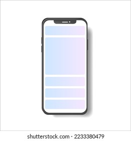 Realistic smartphone mockup. Device UI UX mockup for presentation template. . Cellphone frame with blank display isolated templates, phone different angles views. 3d isometric cell phone